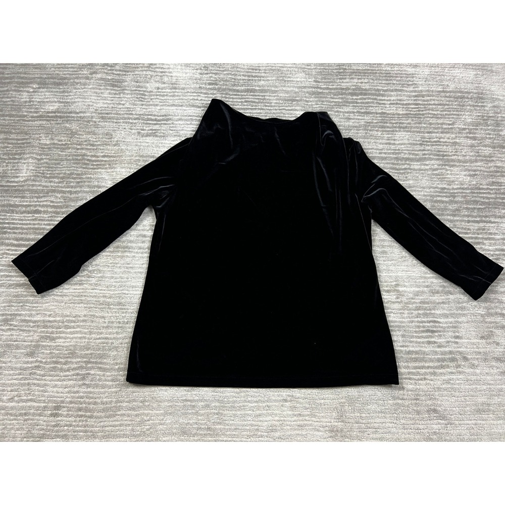 Lands End Sweater Womens Medium Long Sleeve Velour Cowl Neck Polyester Blend